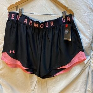 New With Tags, 2X Ladies Under Armour Athletic Shorts with Pink Accents